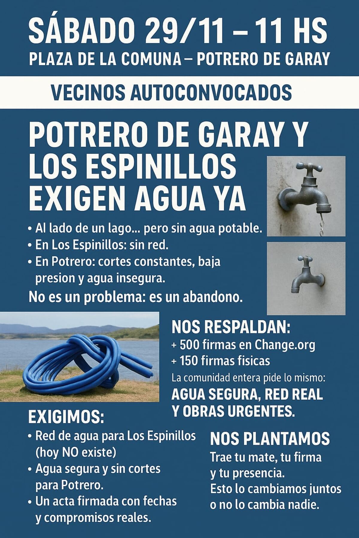 Los vecinos buscan organizarse para manifestar su descontento por la falta de suministro de agua de manera corriente en la zona.