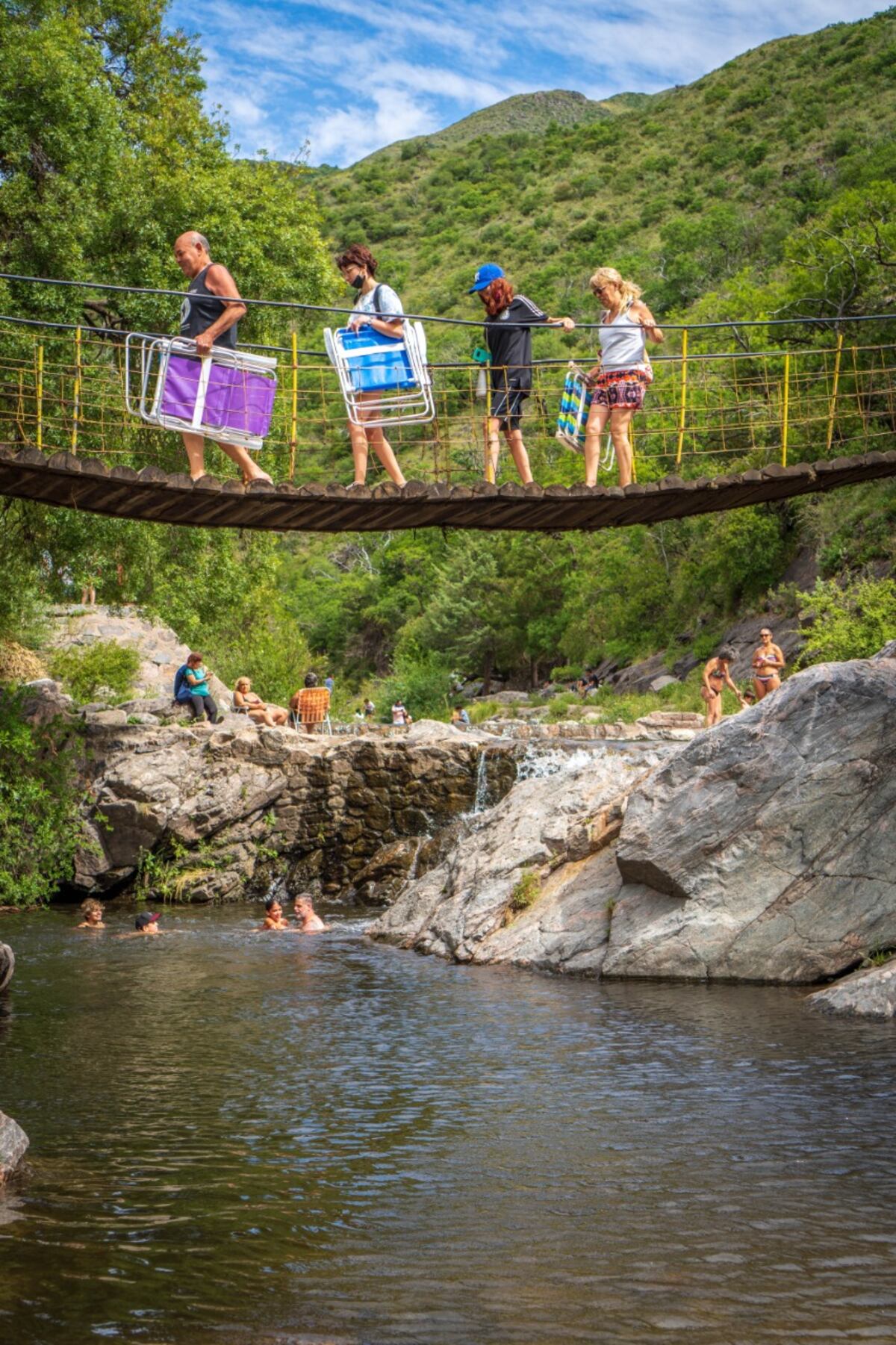 El balneario La Toma, uno de los rincones imprescindibles de la localidad. (Foto: Turismo Capilla del Monte)