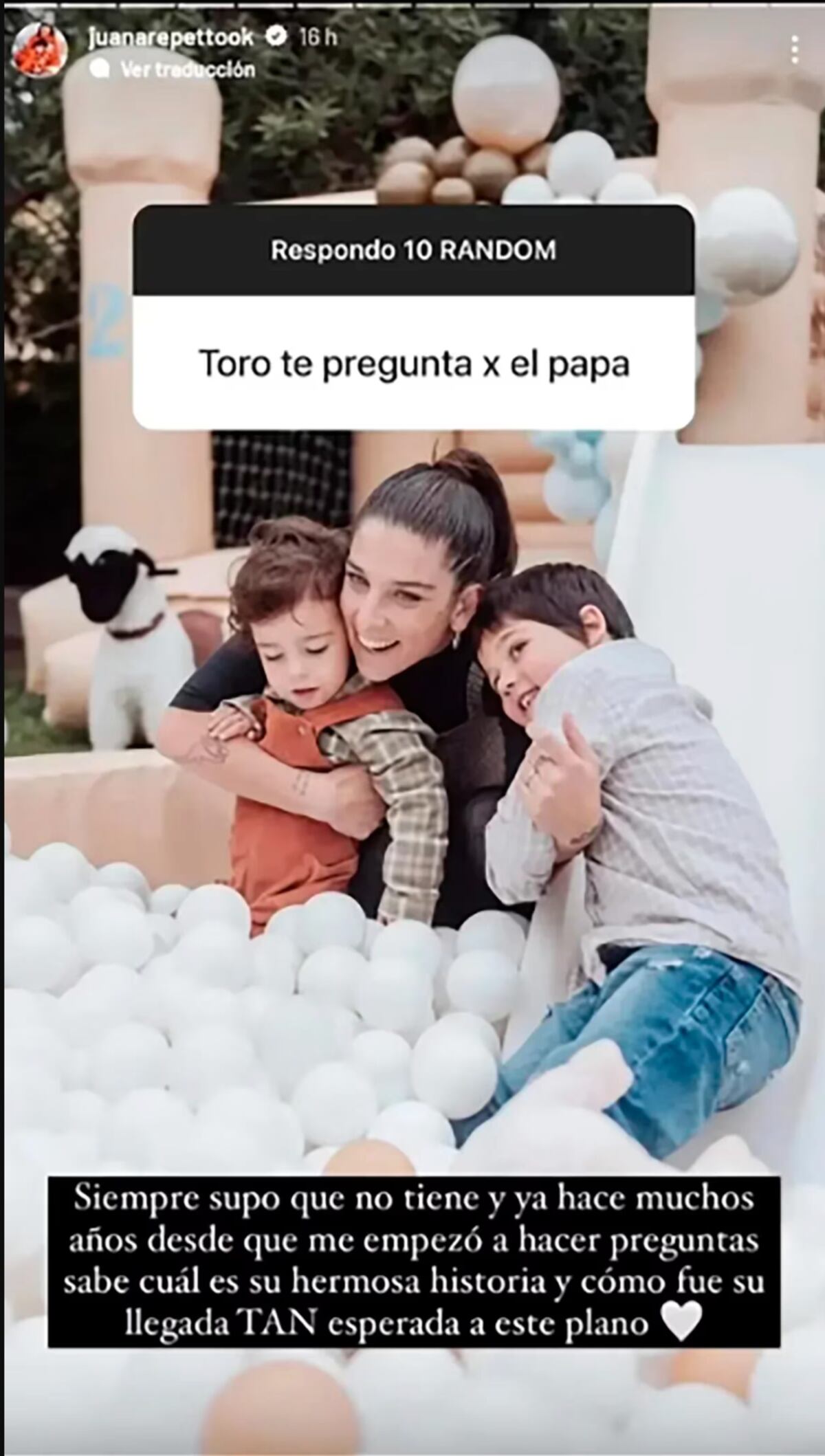 Juana Repetto respondió la pregunta de un seguidor sobre cómo afronta el tema de la paternidad de su hijo Toribio, cuando este se lo pregunta. (Foto: Captura de pantalla)