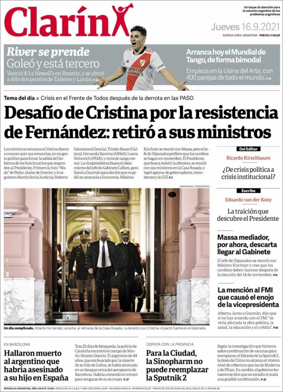 Tapas de diarios de Argentina.