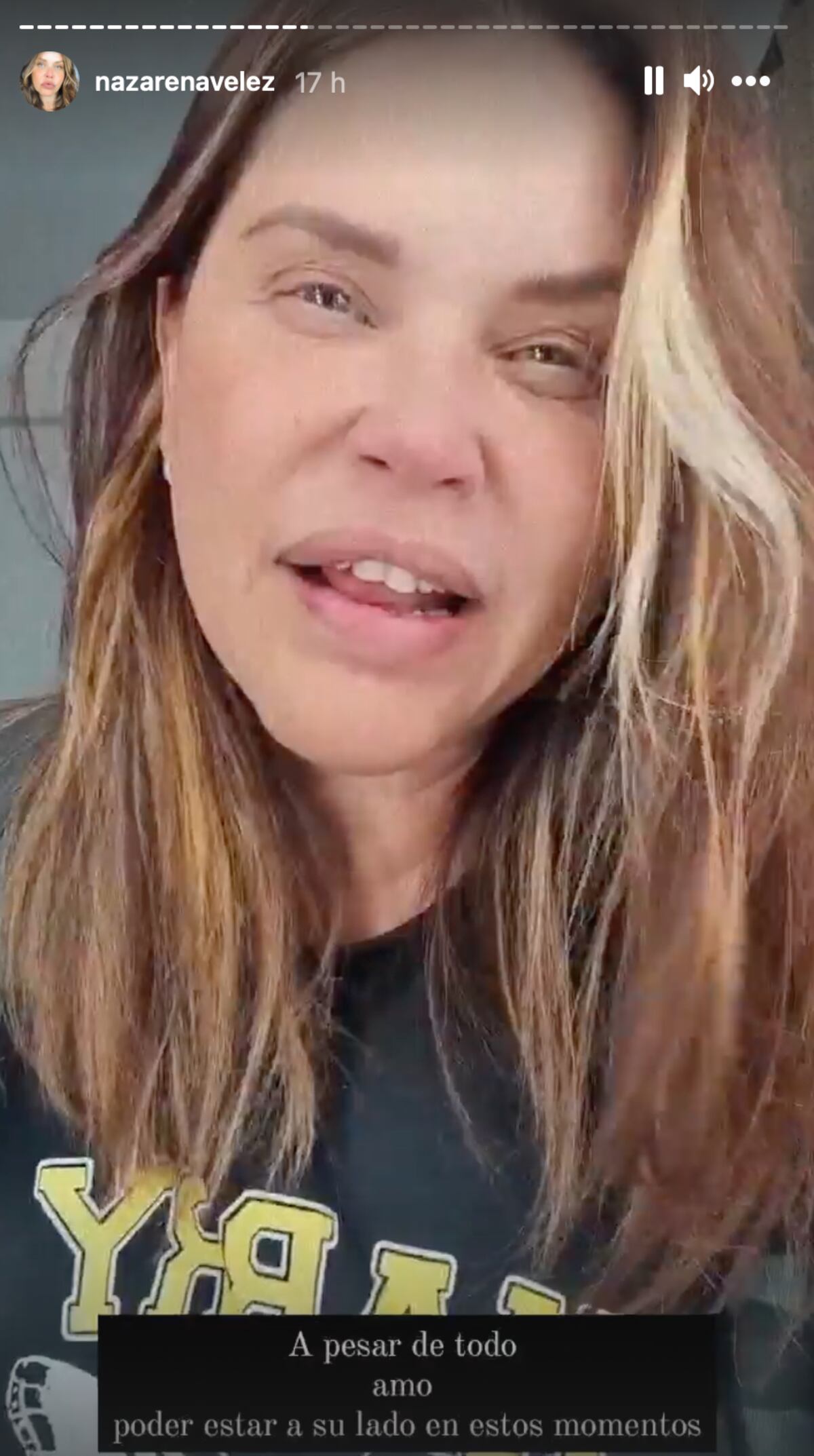 Nazarena Vélez se emocionó al recordar a su marido en una salida con su hijo Titi