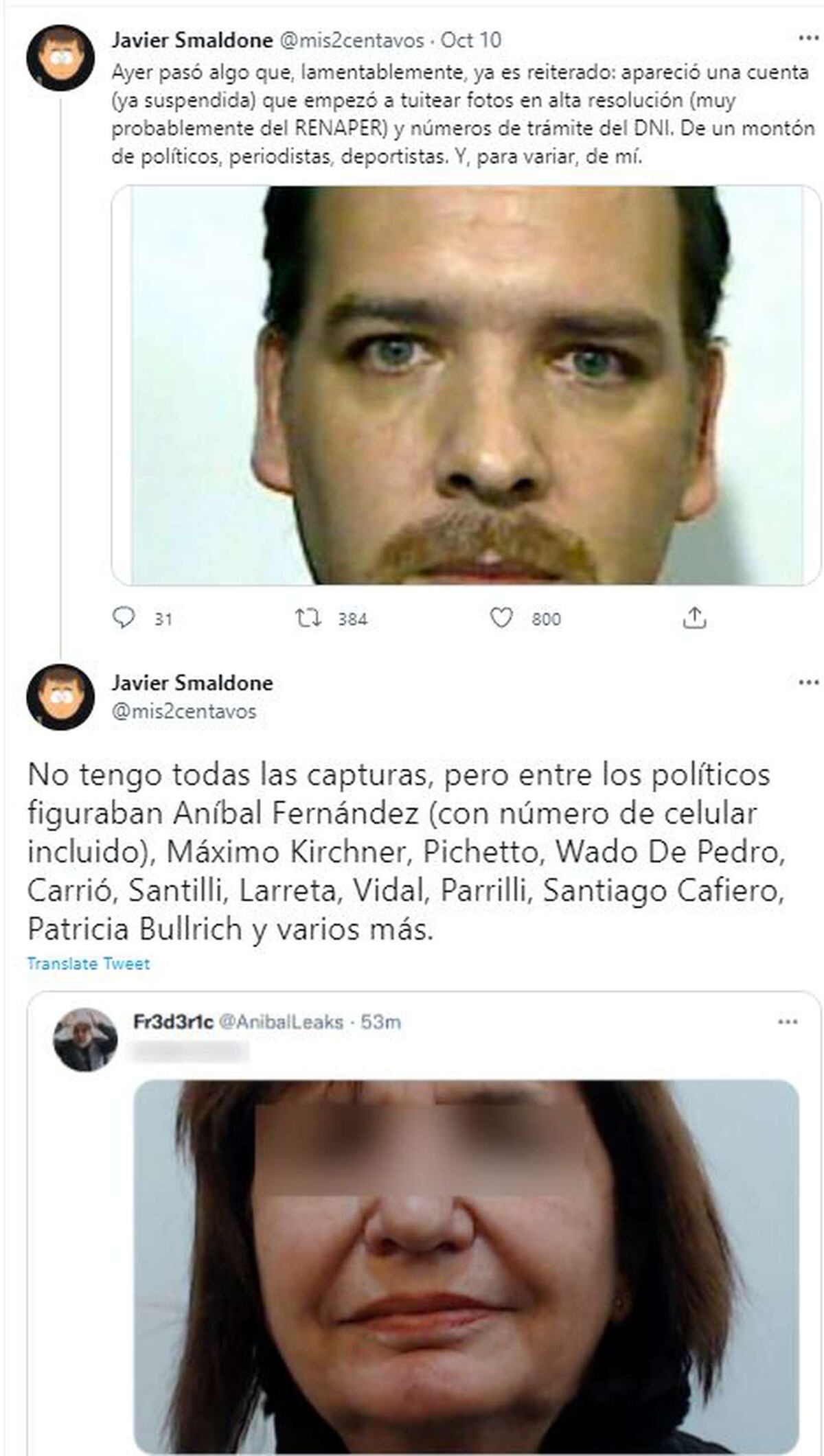 Un usuario de Twitter compartió información sobre las filtraciones. (Twitter)
