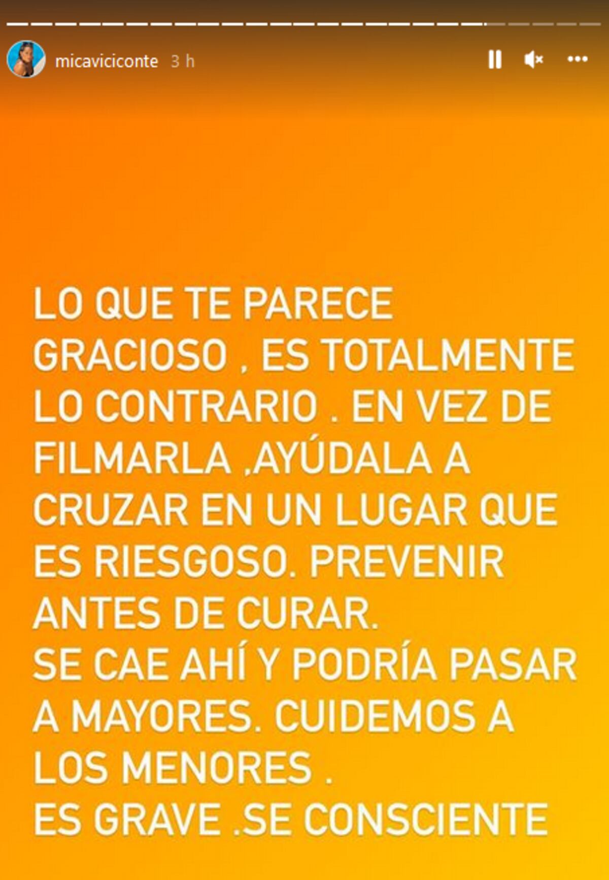 El mensaje de Mica Viciconte