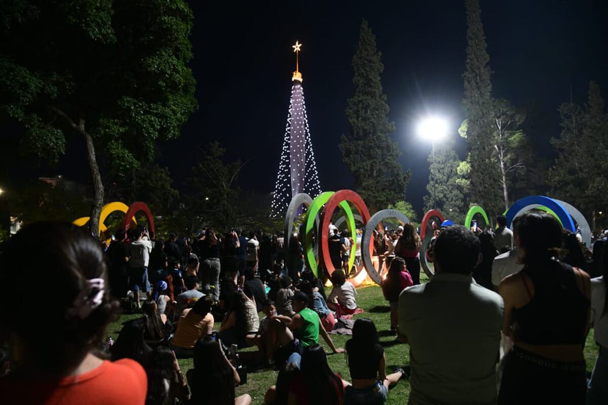 Córdoba encendió su tradicional arbolito de navidad en el Faro del Bicentenario. (Javier Ferreyra / La Voz)