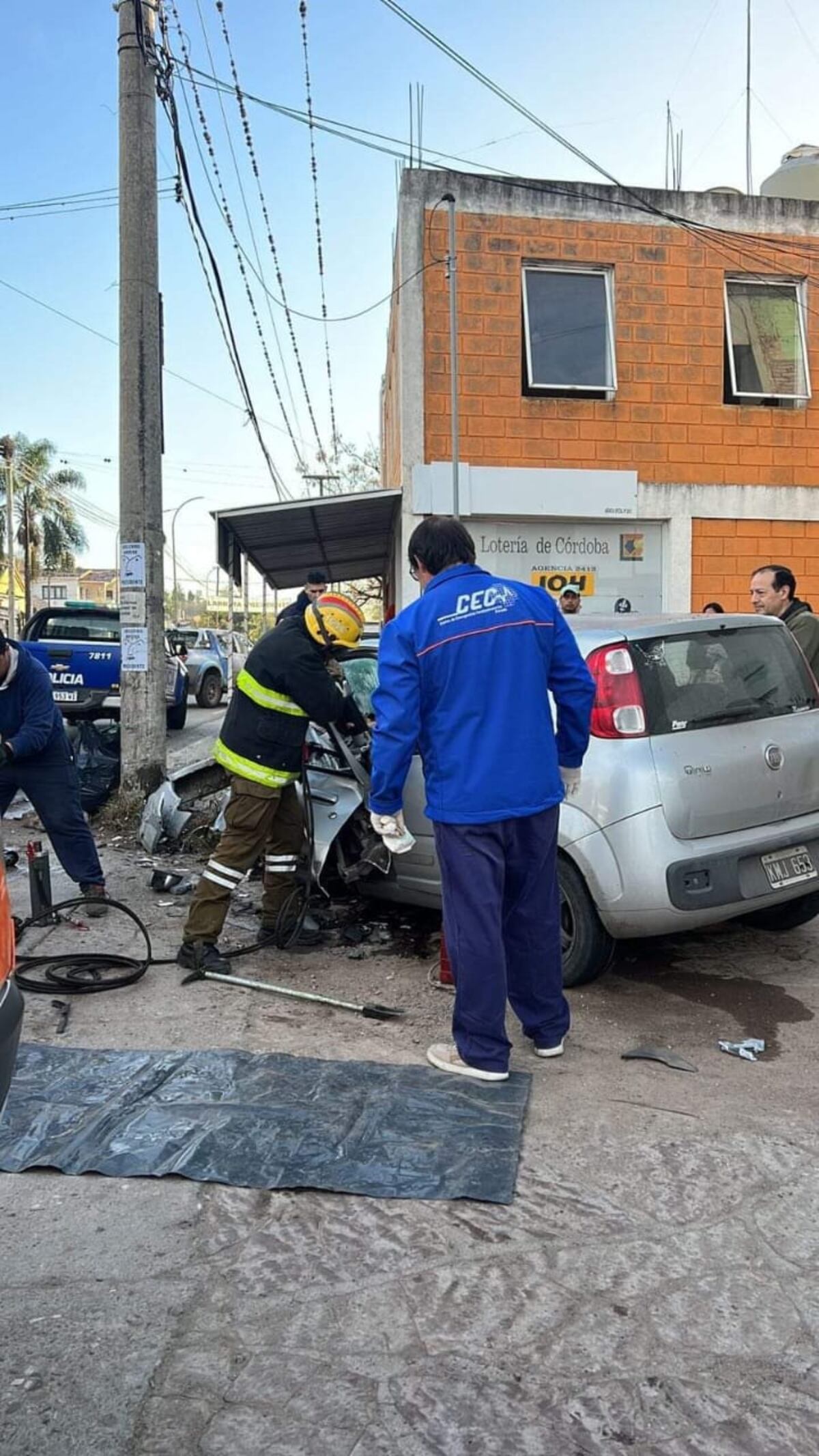 Unquillo. Dos siniestros viales en el mismo lugar con horas de diferencia. (Gentileza: Radio Nativa)