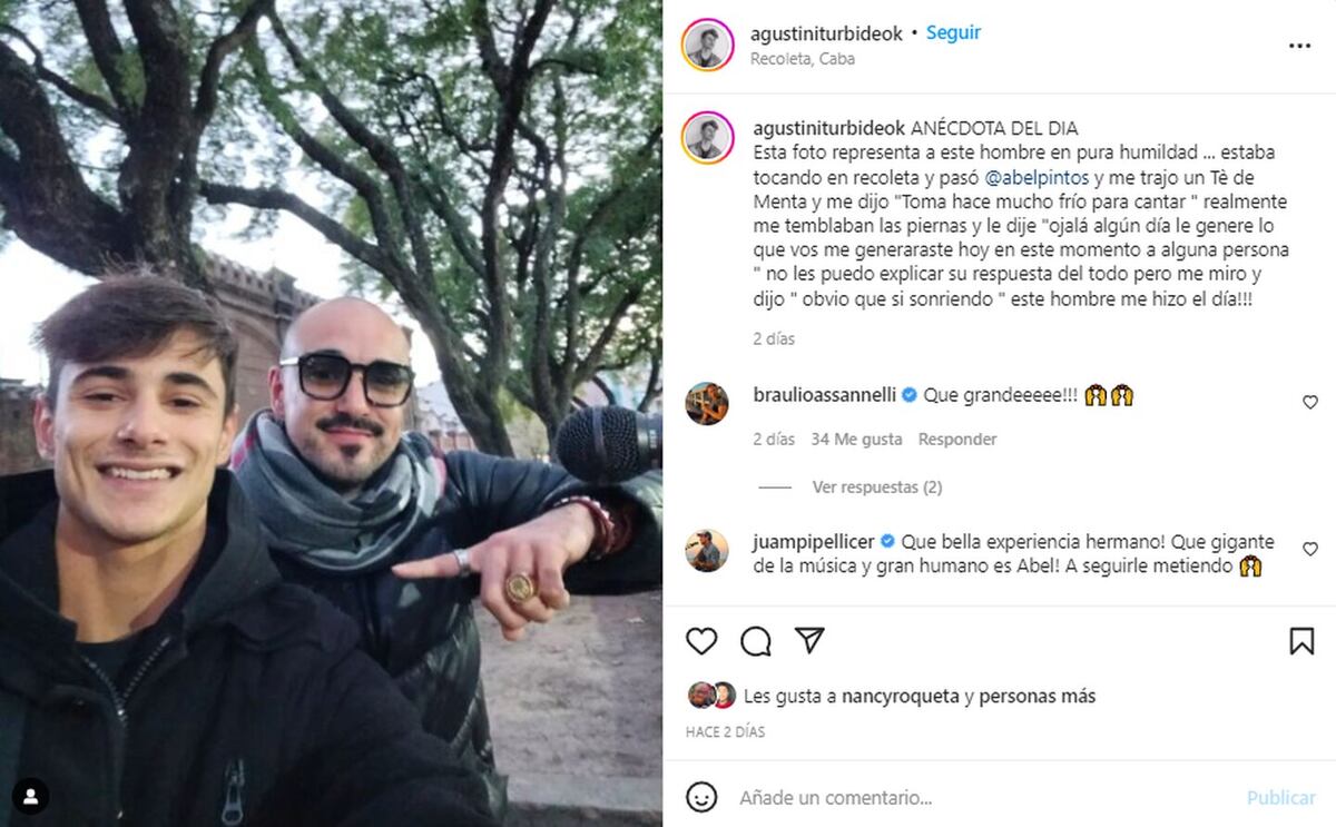 El tierno gesto de Abel Pintos.