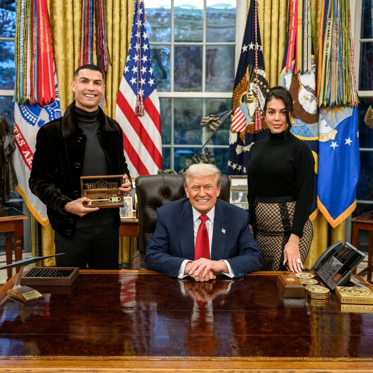 El inesperado encuentro entre Cristiano Ronaldo y Donald Trump. (Instagram)