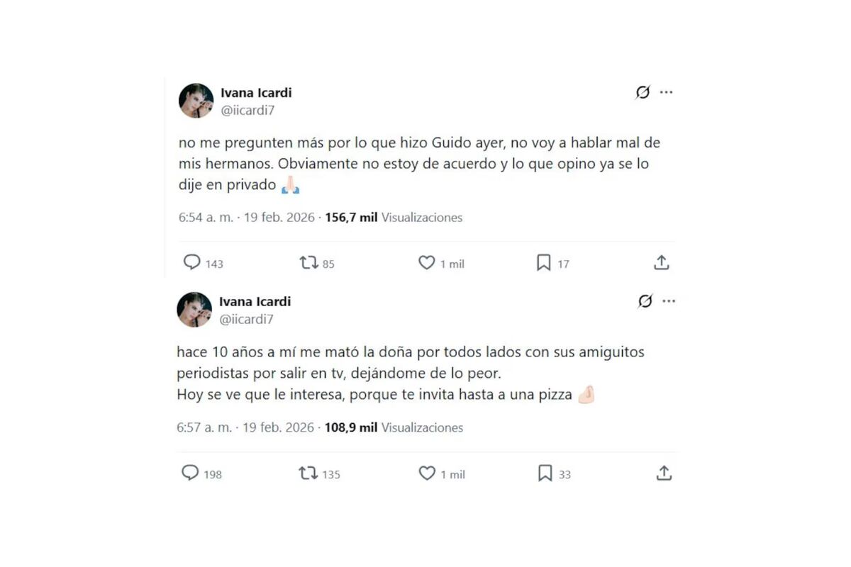 Los tuits de Ivana Icardi contra su hermano y contra Wanda Nara. (Foto: captura de pantalla)