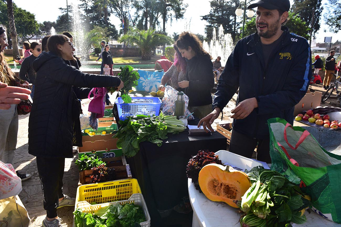 Feria de alimentos agroecológicos de Villa Allende  Plaza que está frente a la iglesia ( Av. del Carmen 170 ). (José Gabriel Hernández / La Voz)