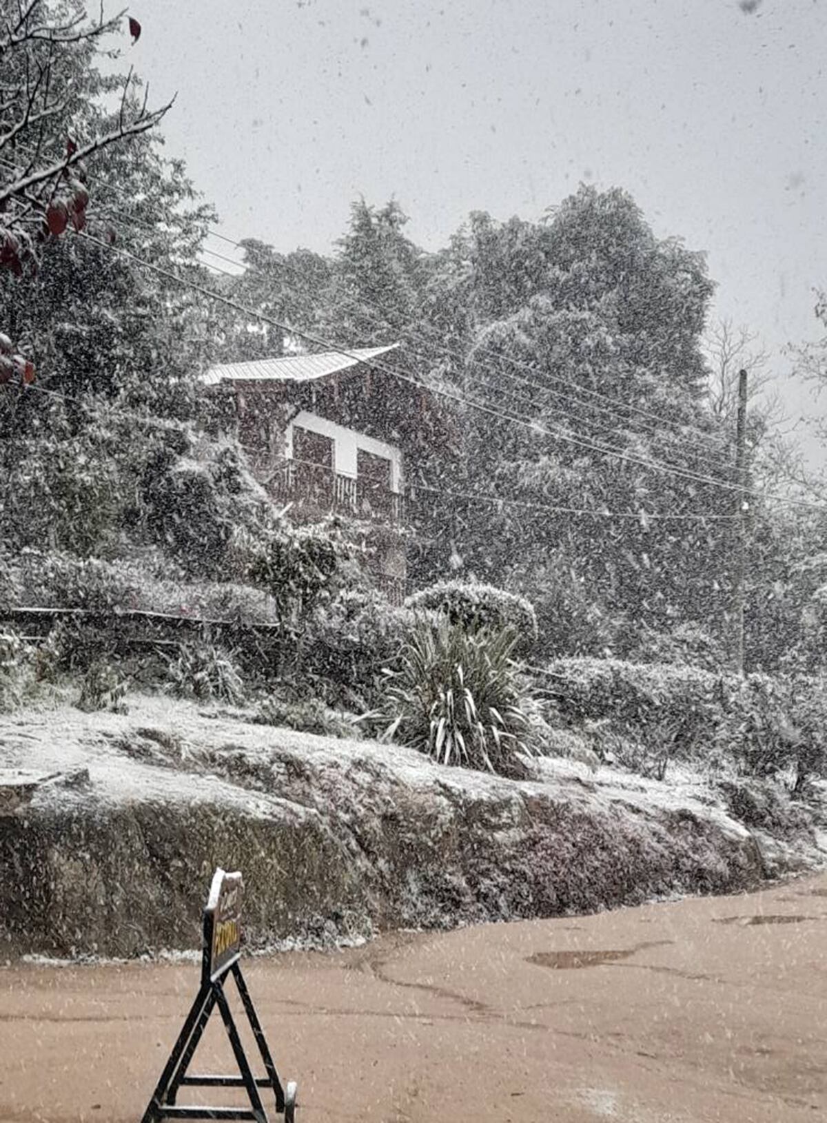 Nieve en La Cumbrecita, Córdoba. (Gentileza)