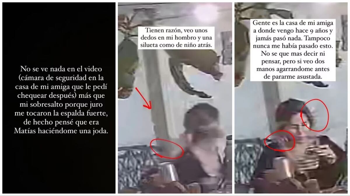 Jimena Barón, al momento de ser sacudida por seres desconocidos. (Captura)