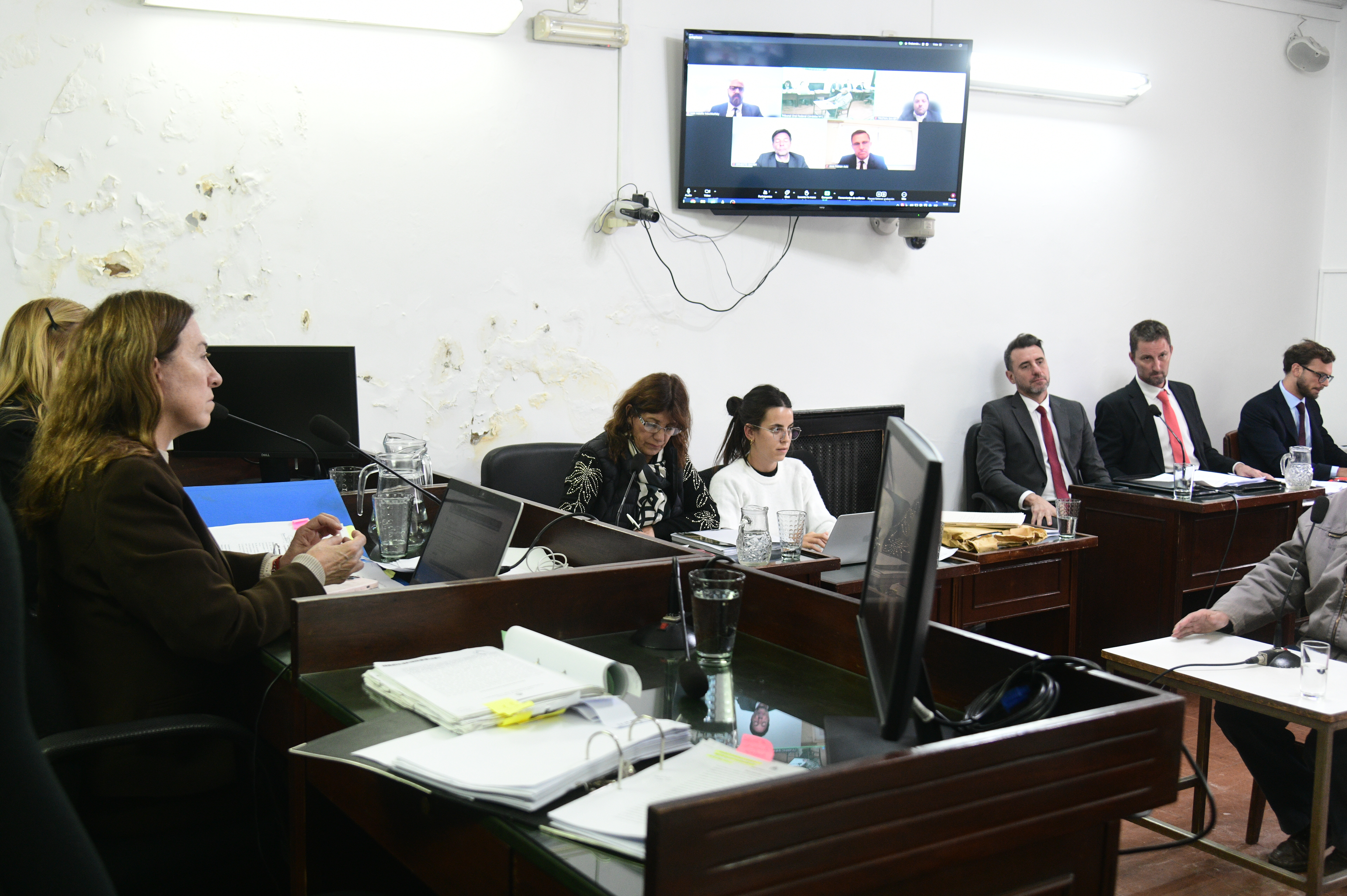 Juicio a sindicalistas de Luz y Fuerza Córdoba. Intervienen los jueces Prado, Costa y Asís, con la acusación del fiscal general Casas Nóblega. (Ramiro Pereyra / La Voz)