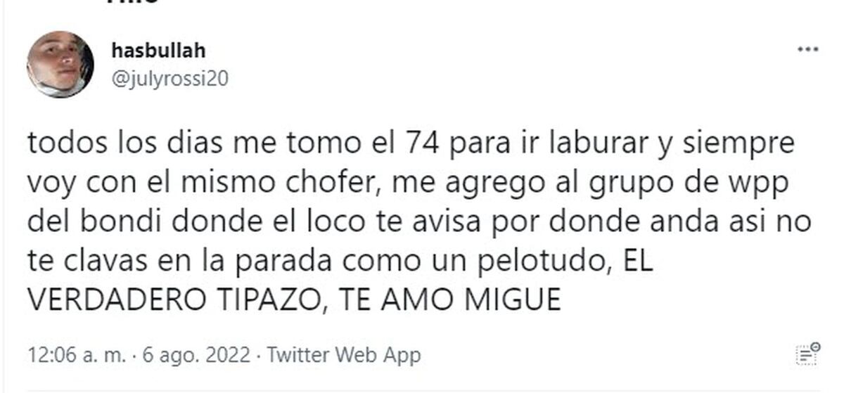 Un tuitero contó lo que hace el chofer de colectivos para avisarles a los pasajeros por dónde está circulando. (Twitter)
