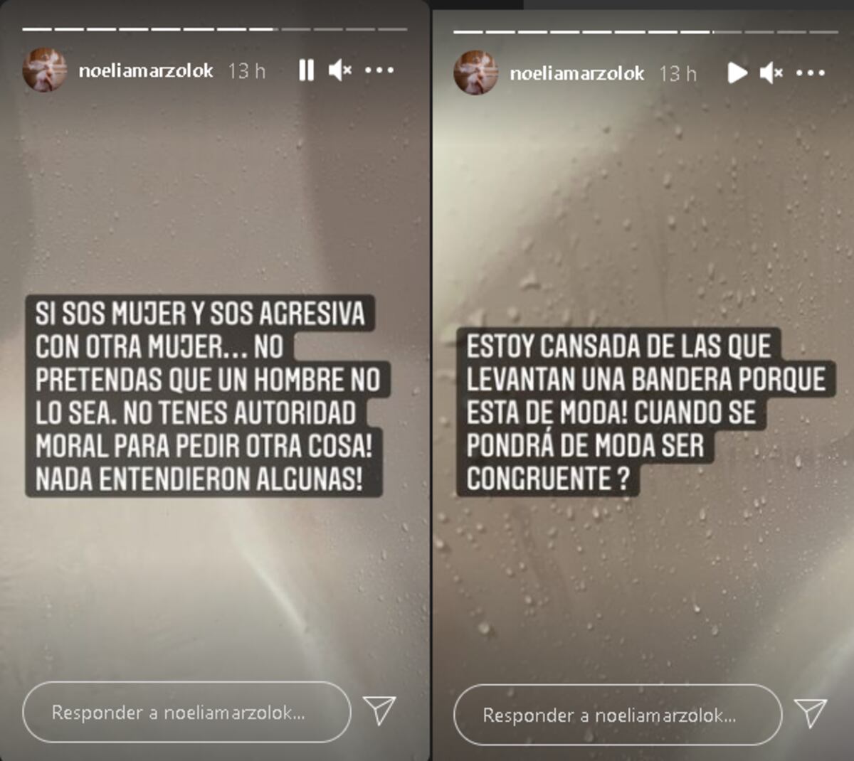 Las historias que Noelia Marzol publicó en Instagram. (Instagram)