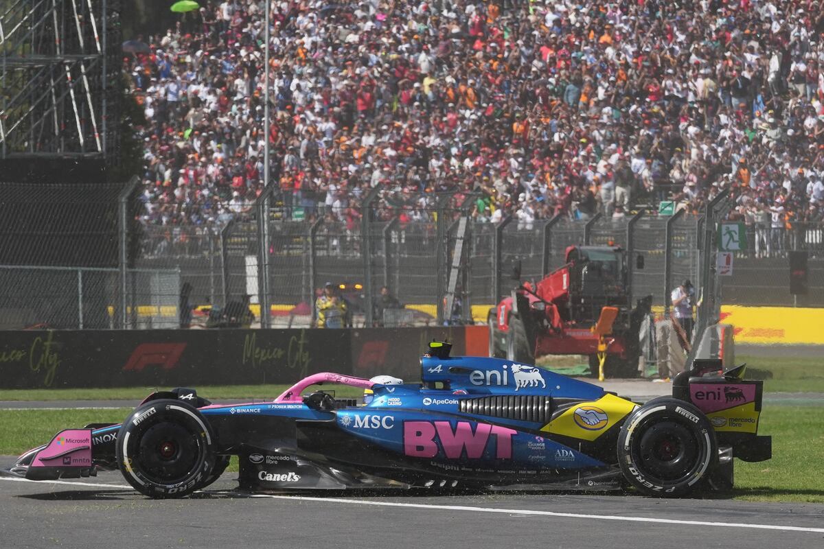 El piloto de Alpine Franco Colapinto durante la carrera automovilística del Gran Premio de México de Fórmula Uno. (AP)