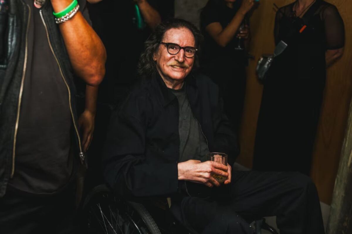 Charly García junto a León Gieco en un show en Punta del Este