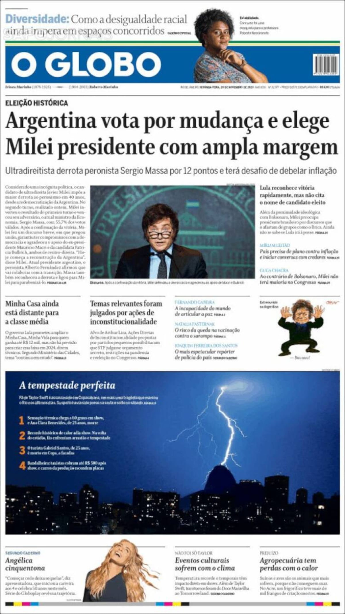 Las tapas de diarios argentinos y del mundo por el triunfo de Milei.