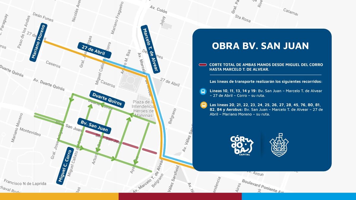 El lunes, la Municipalidad reiniciará las obras en el Corredor San Juan.