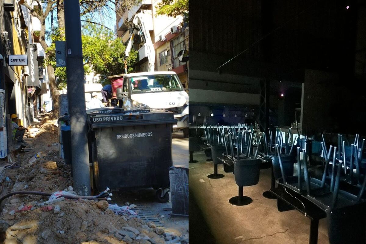 Javier Rodriguez muestra las veredas del barrio y su restaurante cerrado (Gentileza Javier Rodriguez).