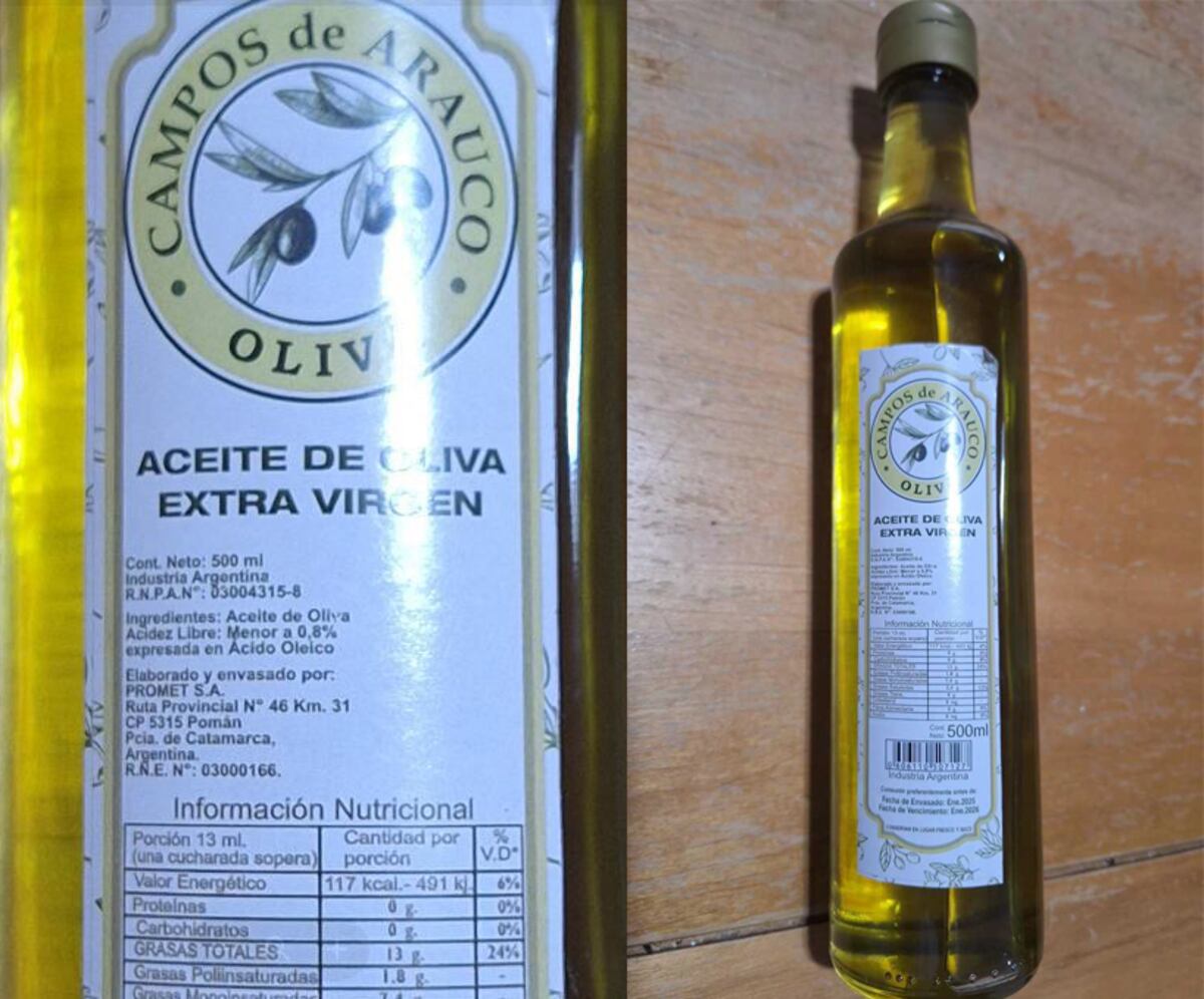 Salud. Los aceites de oliva extra virgen que prohibió el organismo nacional. (Anmat)