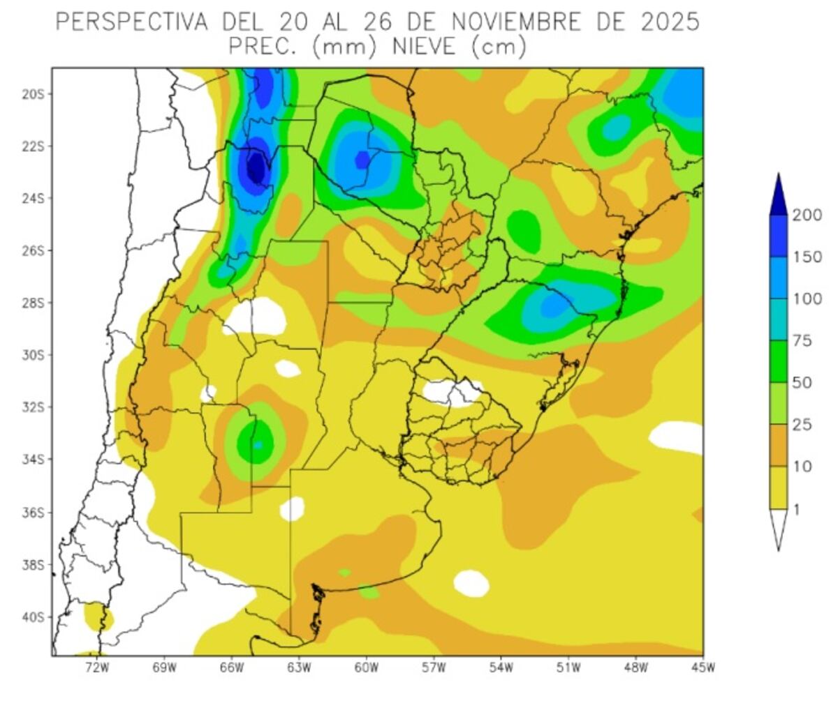 CLIMA. Precipitaciones en el país. (Gentileza Bolsa de Cereales)