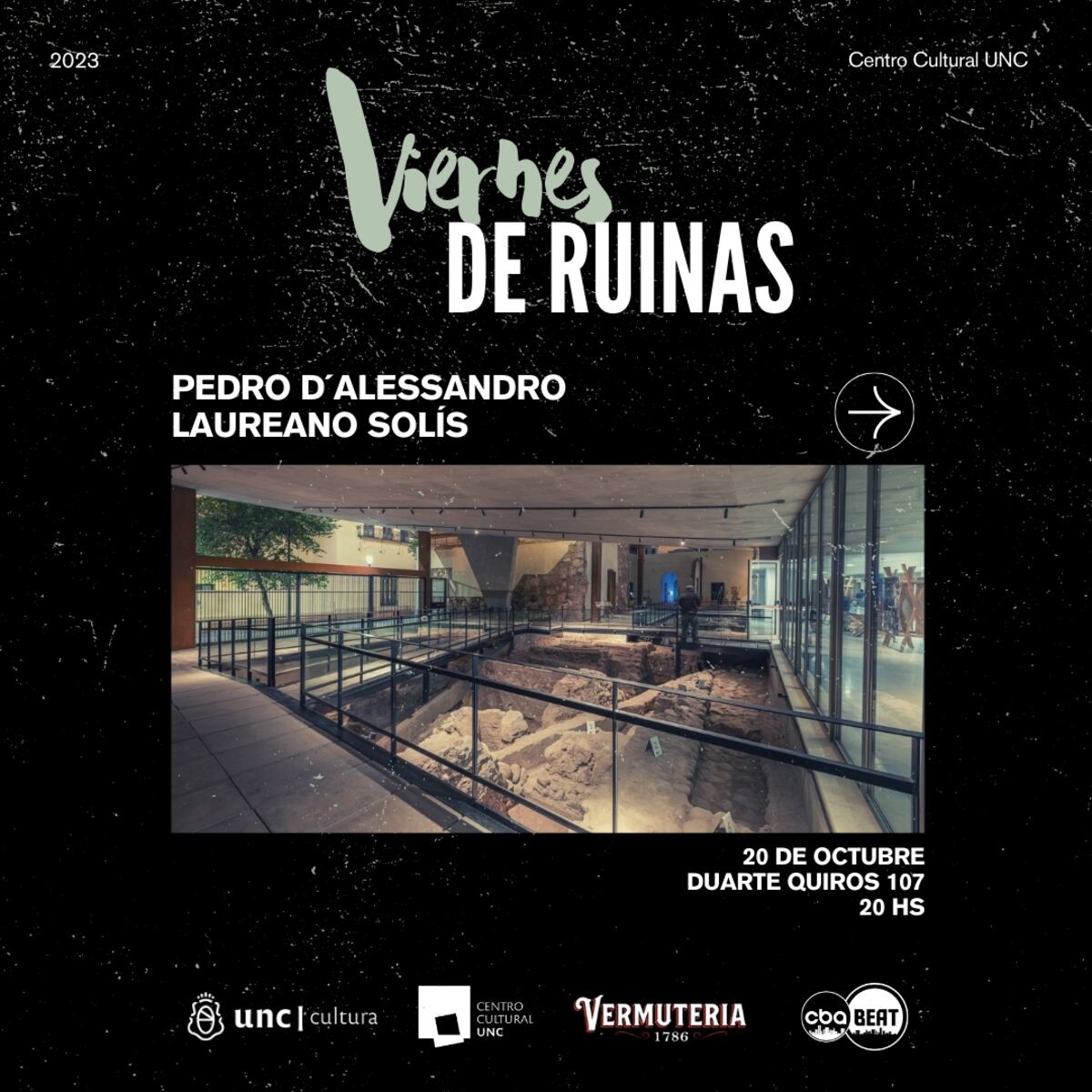 El programa del Viernes de Ruinas en el Centro Cultural de la UNC. (Prensa Centro Cultural)