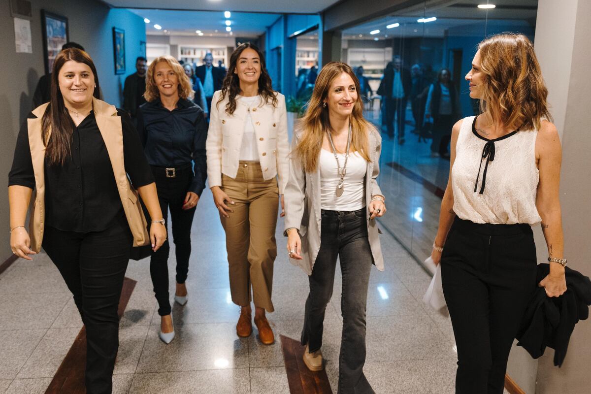 Libertarias: Laura Soldano, de Río Cuarto, junto a Leonela Cerratto, del departamento Unión; Evelin Barroso, de la Capital; Romina Caggiano, “coordinadora” del interior, y Marcela Amaya, de Cruz del Eje. (La Voz)