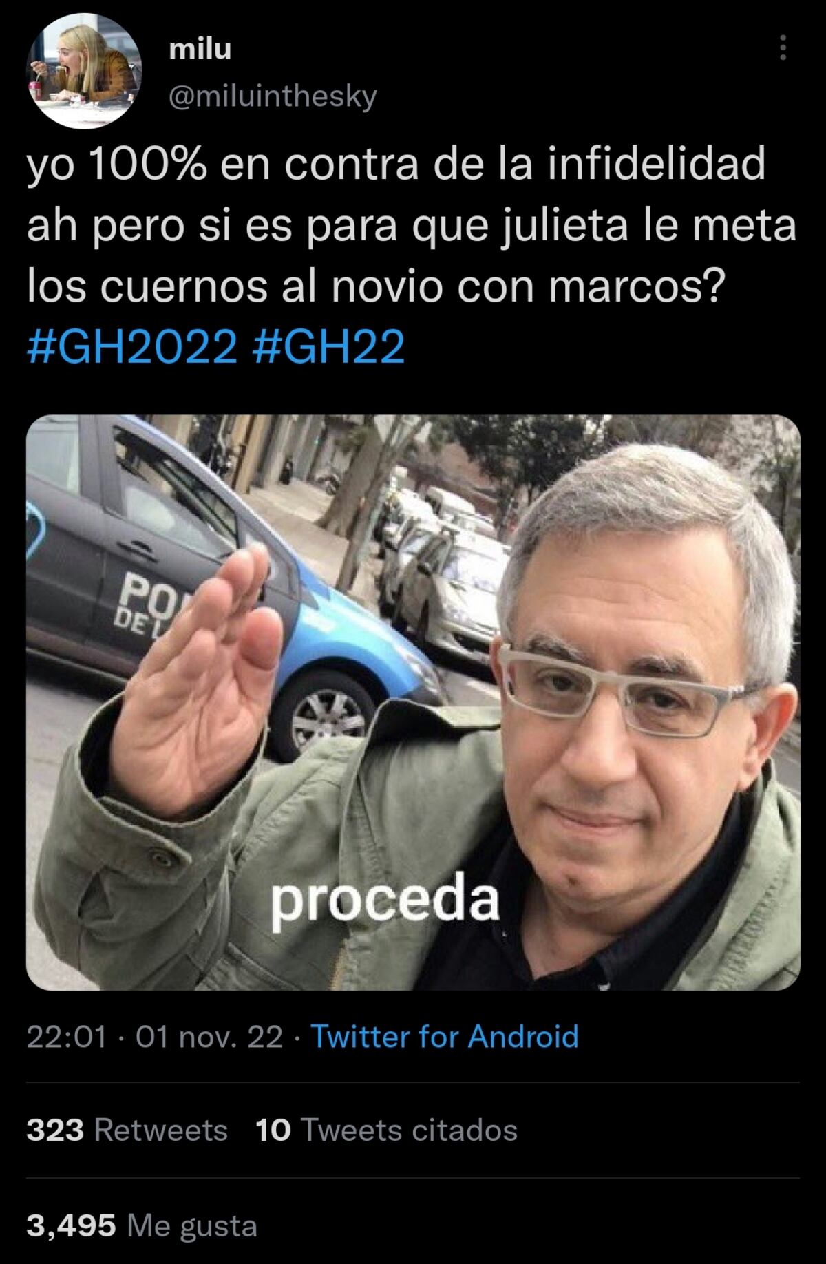 Los memes y comentarios de Twitter que apuntaron contra el novio de Julieta de "Gran Hermano" (Captura de pantalla)