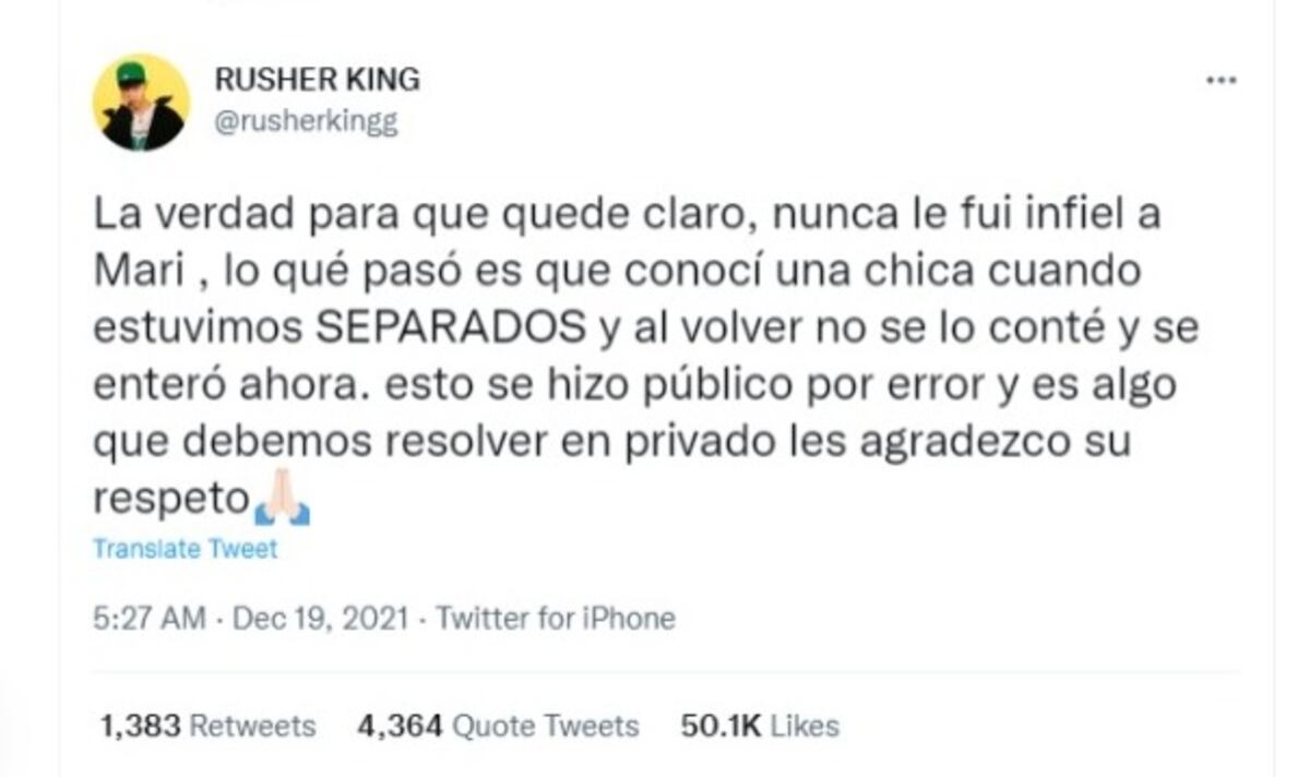 Rusherking y María Becerra se separaron. (Foto: Twitter)
