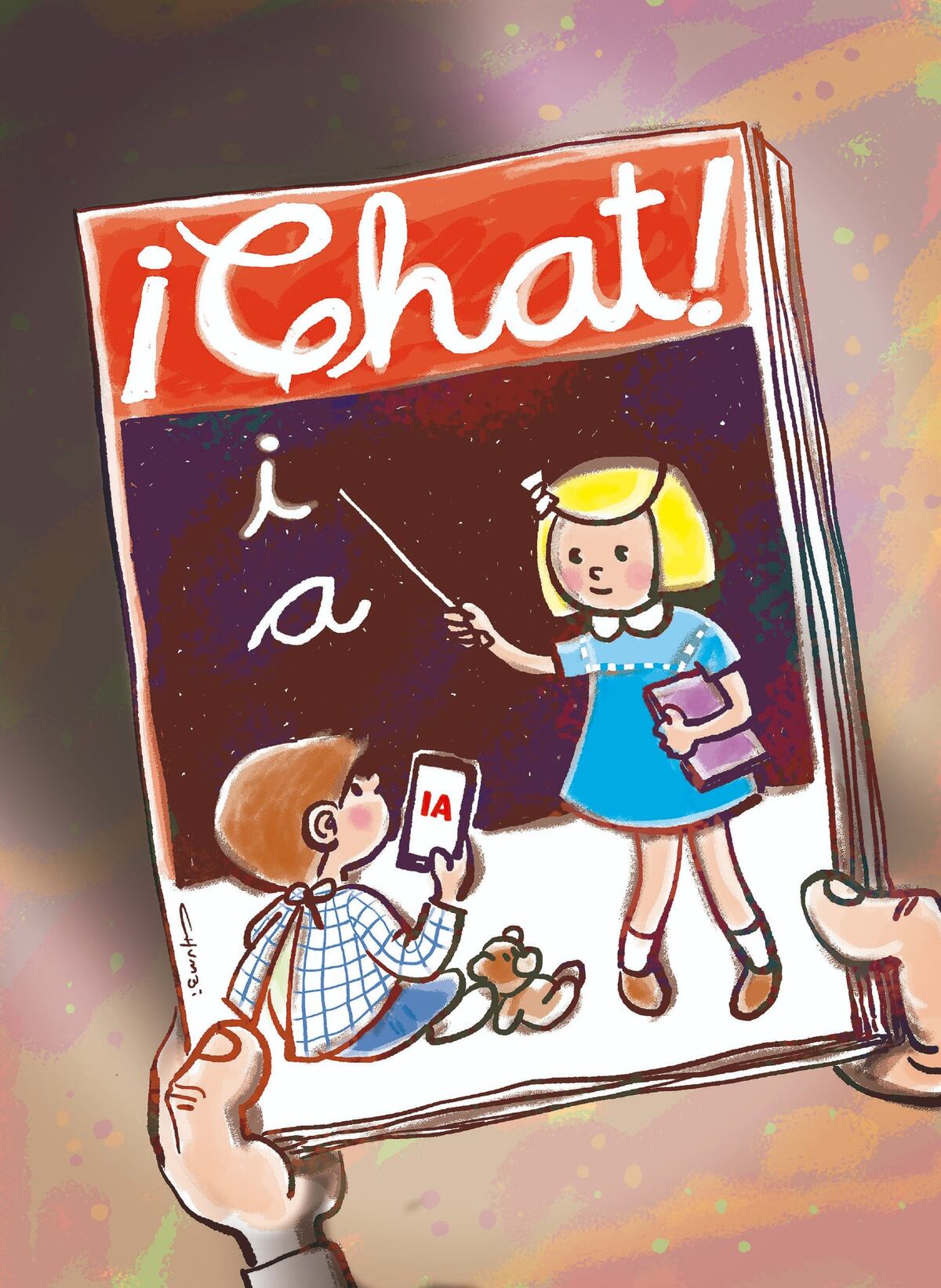 Educación e inteligencia artificial (Ilustración de Chumbi)