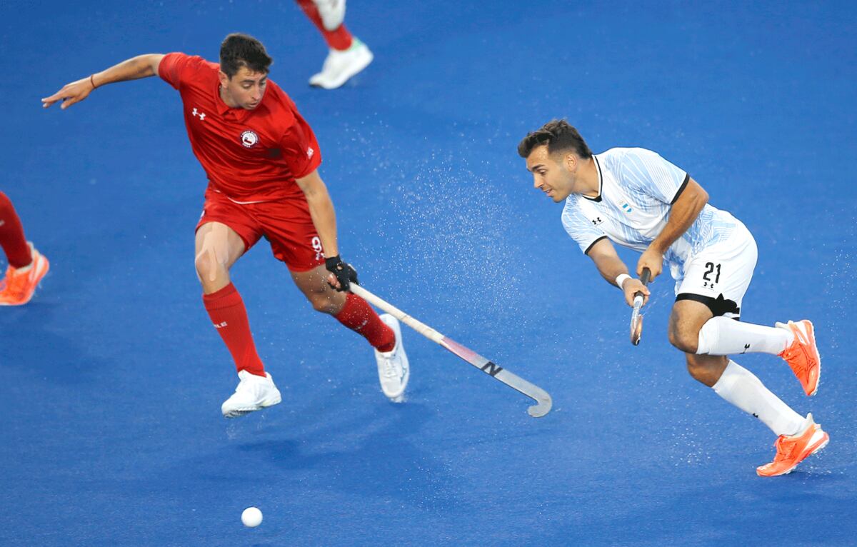 Tomi Dómene fue una pesadilla para las defensas rivales y anotó 15 goles en sus primeros Juegos Panamericanos. (Felipe PoGA/Santiago 2023 vía Photosport)