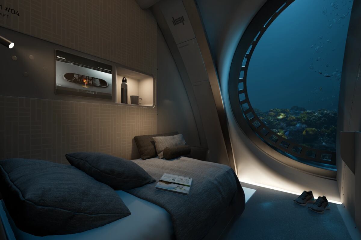 El interior del hábitat submarino Sentinel. (Deep)