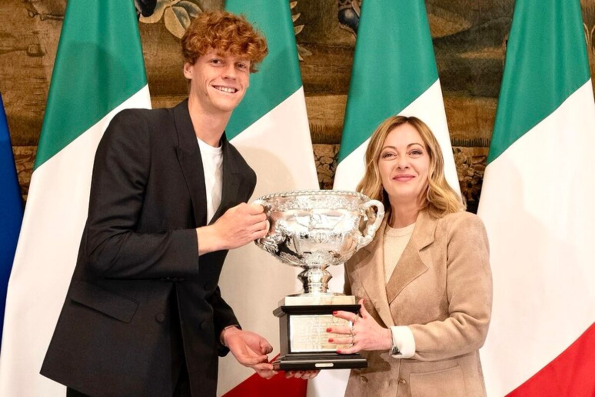 Jannik Sinner y Giogia Meloni.