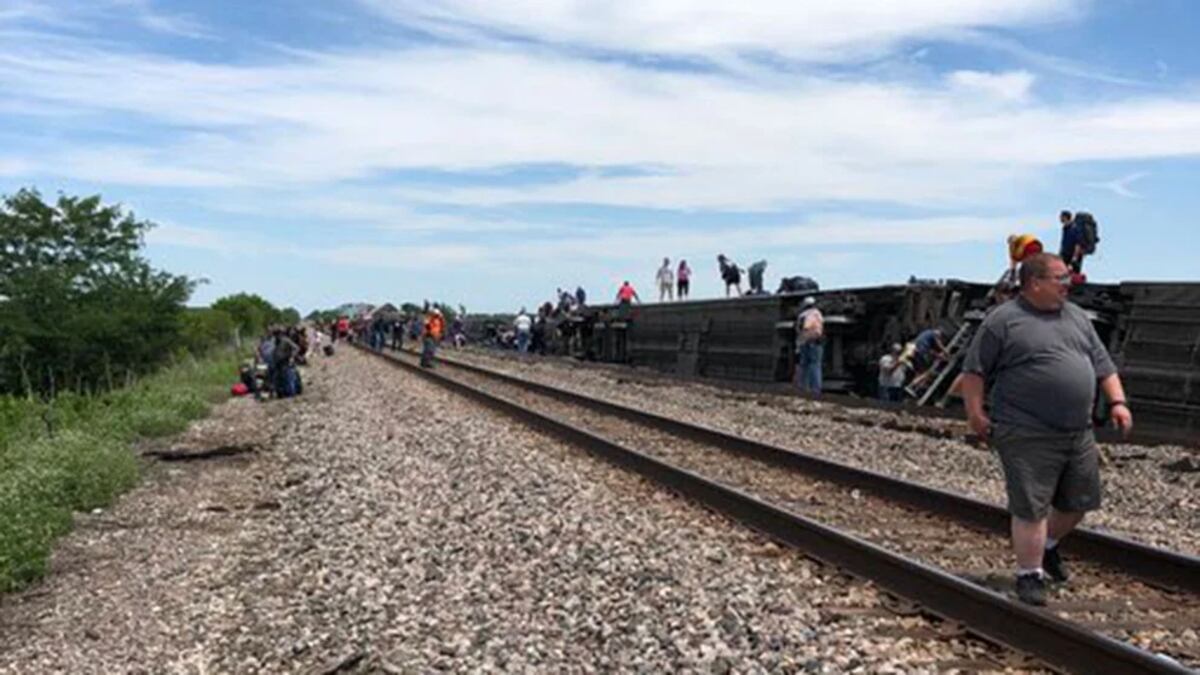 El tren descarriló tras chocar con un camión. (Gentileza)
