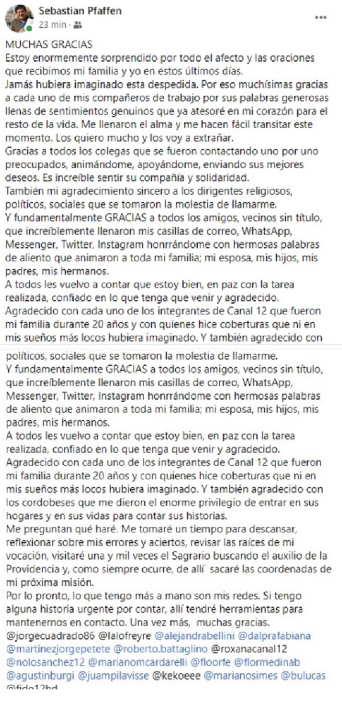 (Facebook Sebastián Pfaffen)