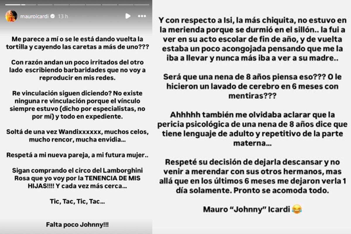 Mensajes de Mauro Icardi. Foto: captura pantalla Instagram.