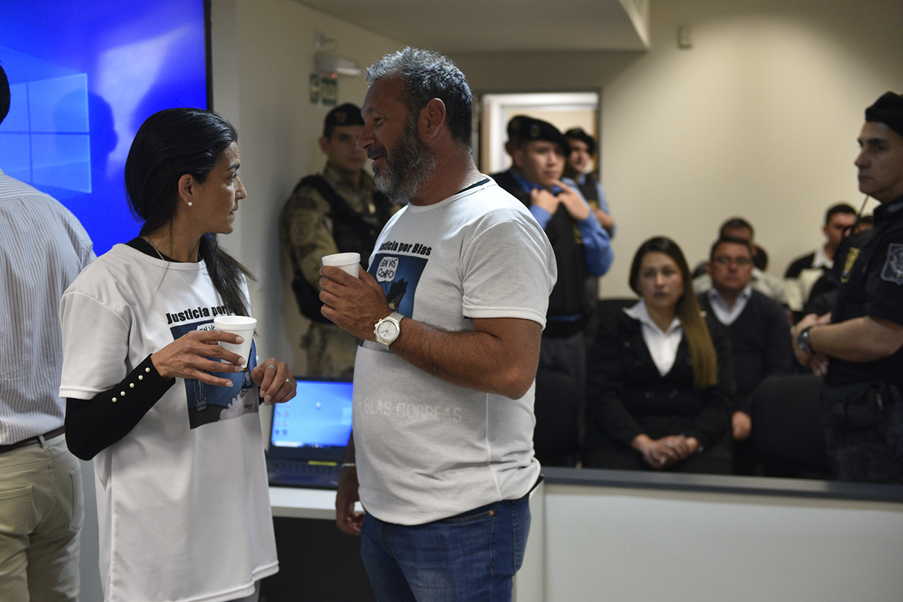 Querellante. La mamá de Blas, Soledad Laciar, frente a los acusados. (Ramiro Pereyra / La Voz)