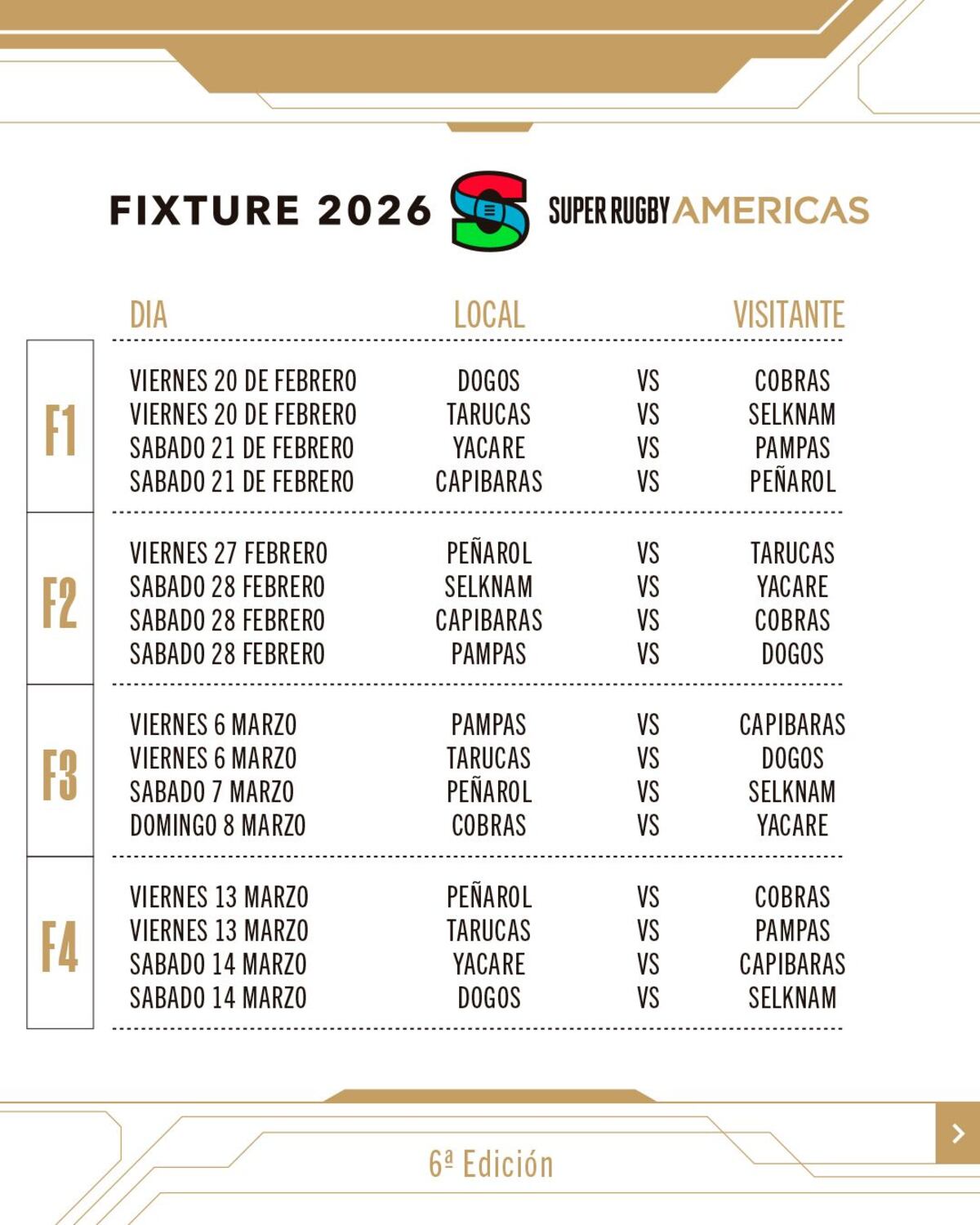 Fixture SRA 2026