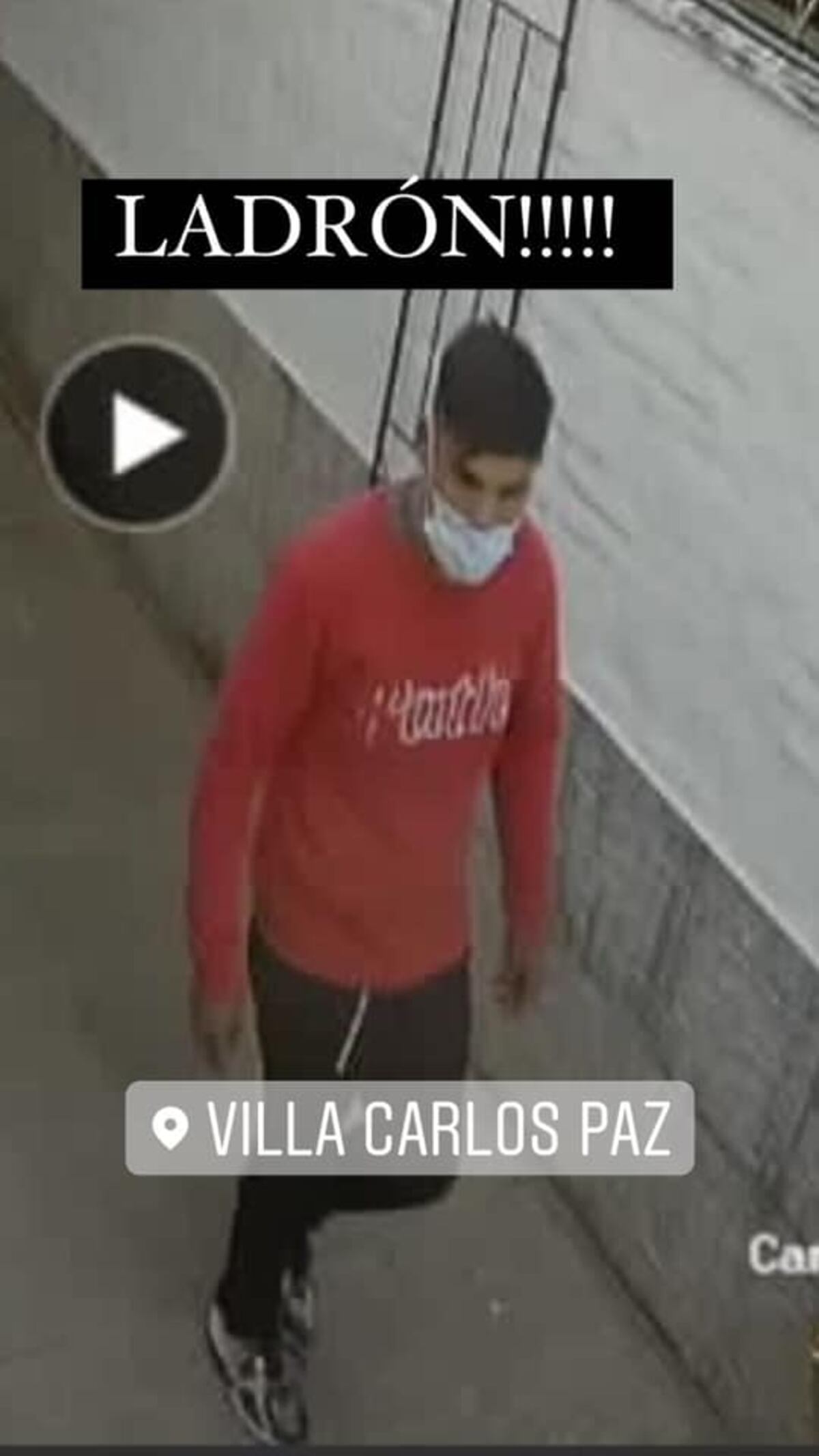 Las imágenes del delincuente que compartió la familia. (Facebook)