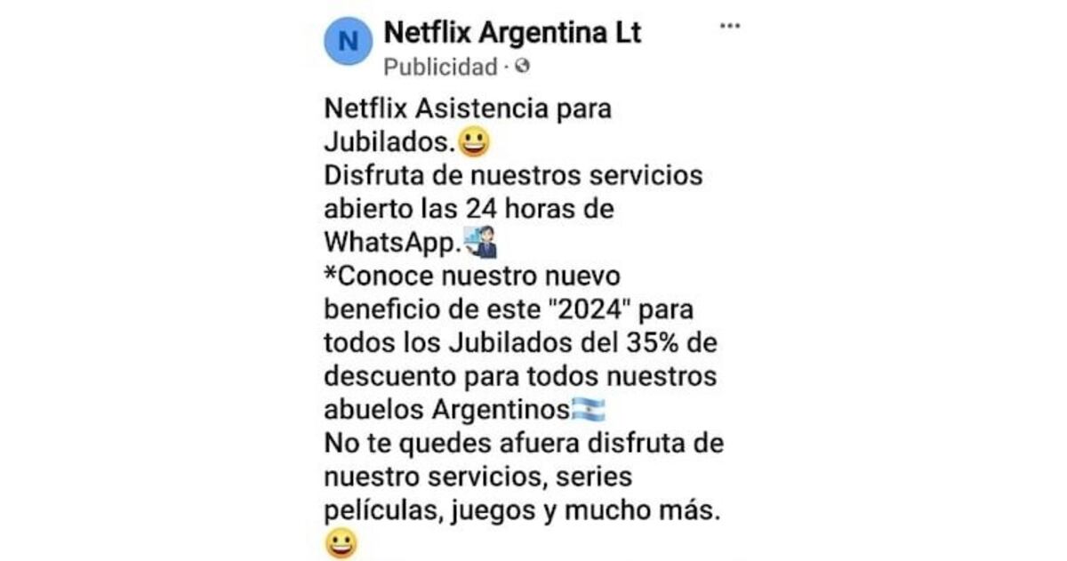 Redes sociales. El mensaje falso que le llegó a Víctor (Gentileza).