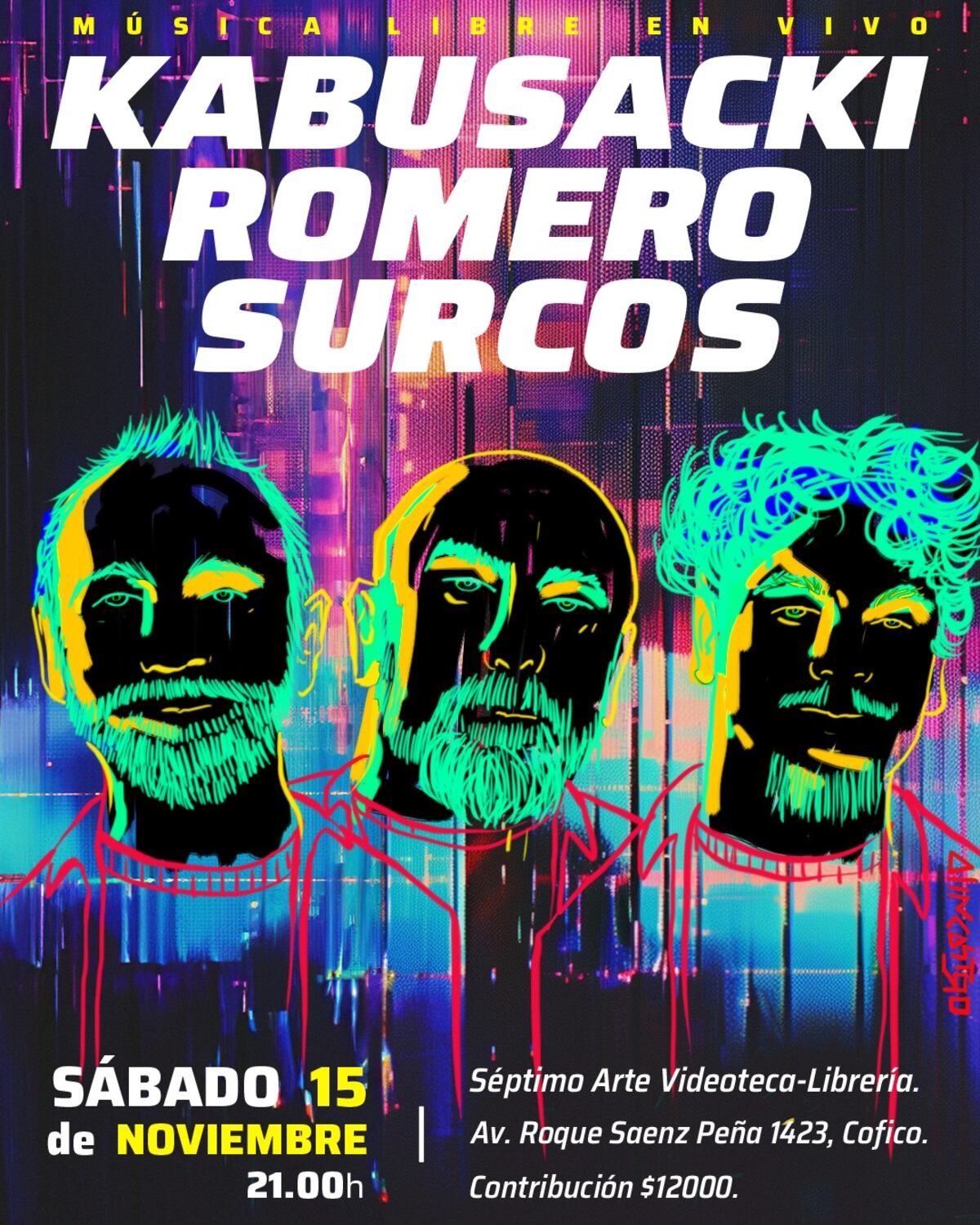 El flyer del concierto del trío de Kabusacki. (Captura)