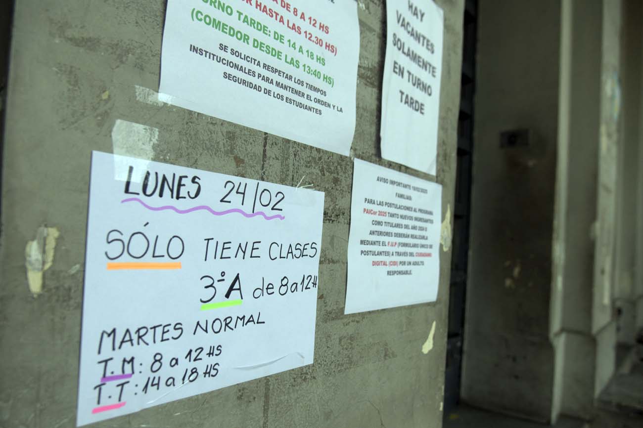 En el caso de la Capital, el secretario General de UEPC Capital, Franco Boczkowski, expresó que la adhesión fue de entre un 70 % y 80 % de promedio. (Ramiro Pereyra / La Voz)