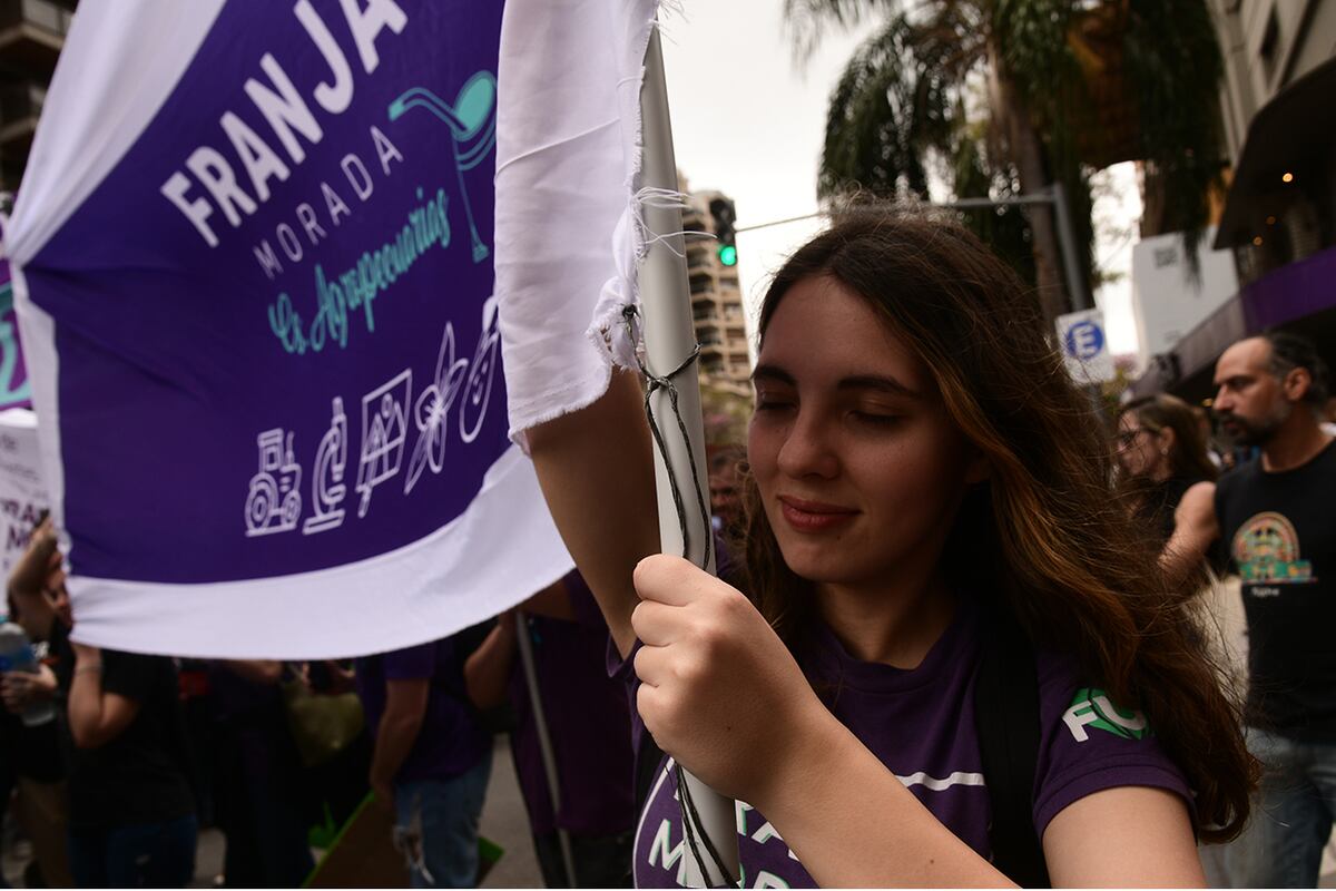 Tercera marcha universitaria tras el veto de Javier Milei. (Ramiro Pereyra / La Voz)