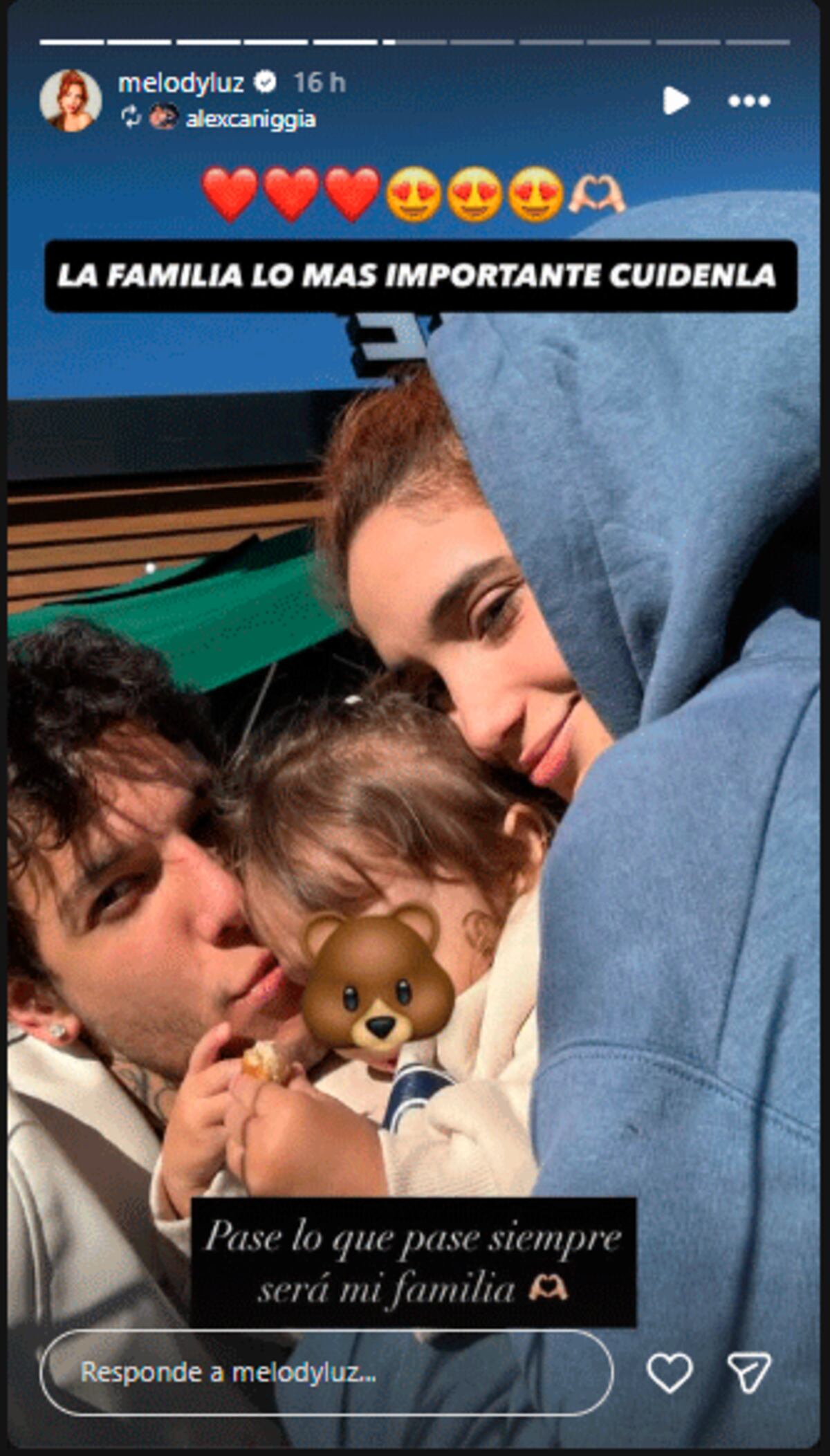 Alex Caniggia y Melody Luz. Foto: Instagram.