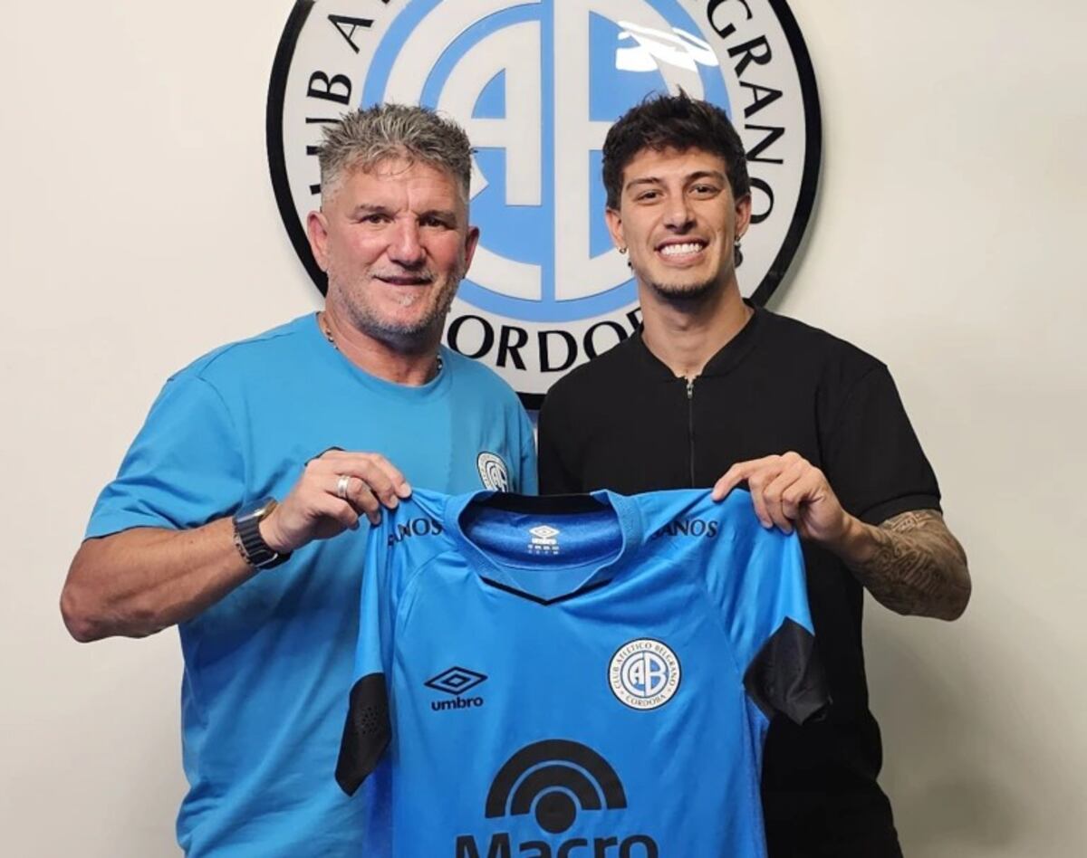 Emiliano Rigoni está de regreso, oficialmente, en Belgrano. Firmó hasta diciembre de 2027. (Prensa Belgrano)