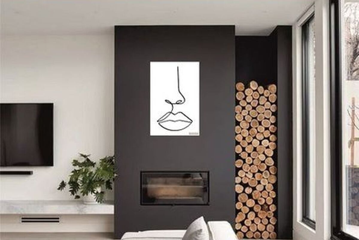 Living con estufa empotrada – Foto:@pinterest / Ferrocons