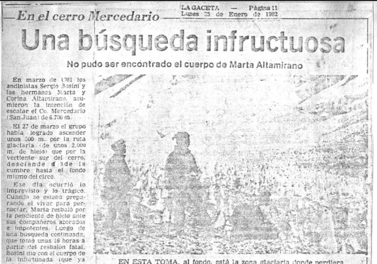 Así retrataban la búsqueda los medios en ese entonces. (La Gaceta de Tucumán9