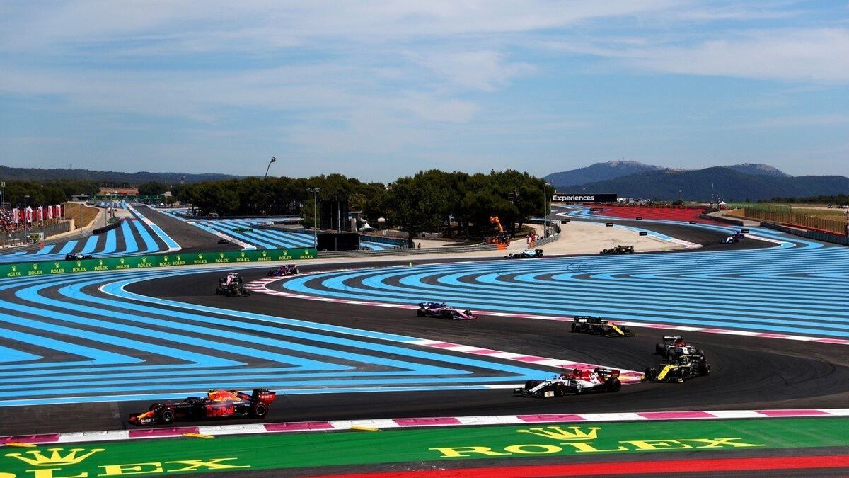 El circuito Paul Ricard, hoy propiedad de Bernie Ecclestone, se distingue por sus líneas demarcatorias de los límites de pista. (F1.com)