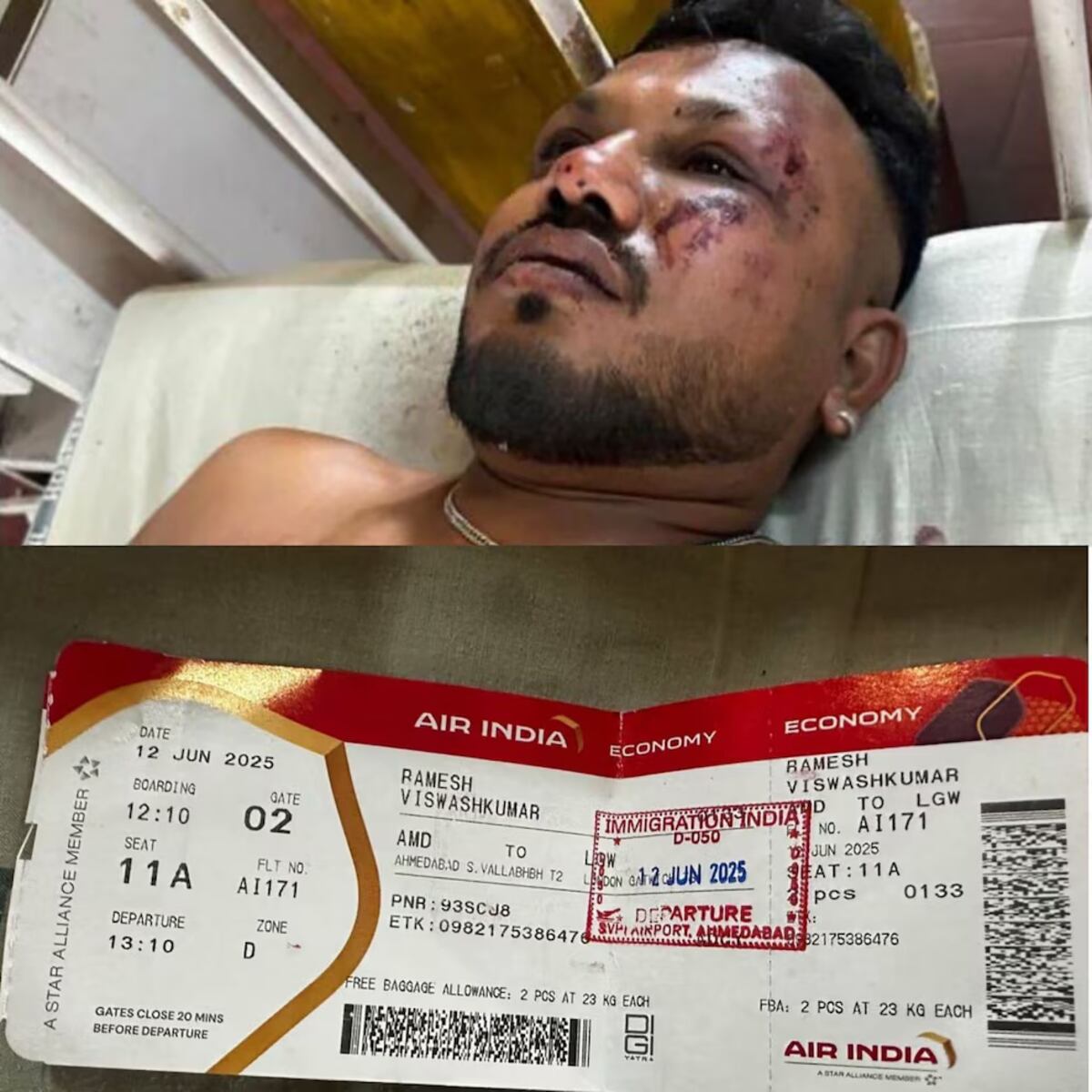 Aseguran que un pasajero que viajaba en el asiento 11A habría sobrevivido a la tragedia en India (BNO).
