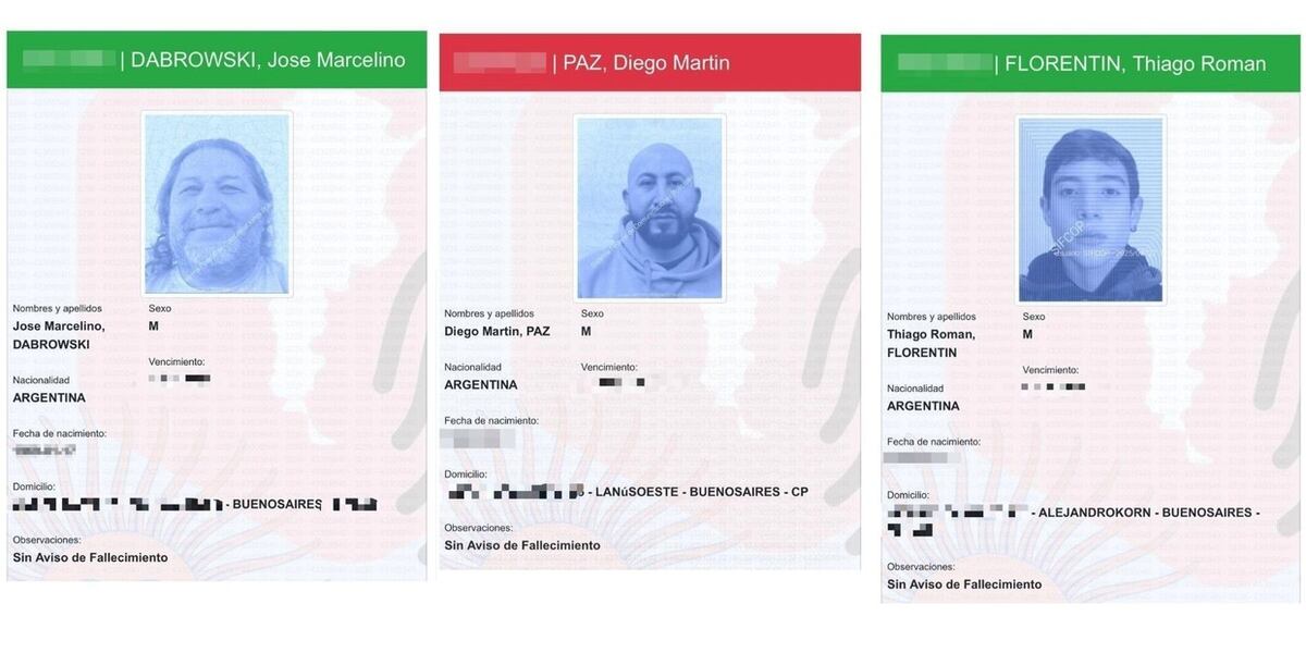 Difundieron los identikits de los tres presuntos agresores de Milei en Lomas de Zamora